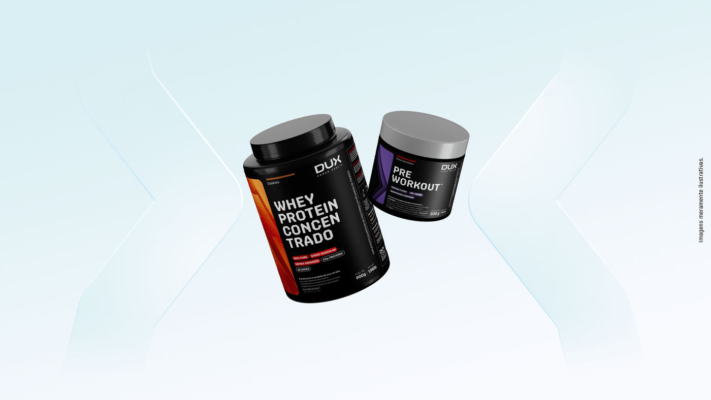 WHEY PROTEIN CONCENTRADO 900G + PRE WORKOUT 300G